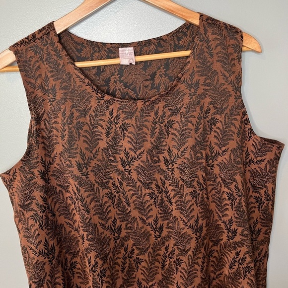 Moon Light USA Vintage 3 Piece Set Bohemian Fern Print Faux Fur Robe Top Skirt - Picture 8 of 16